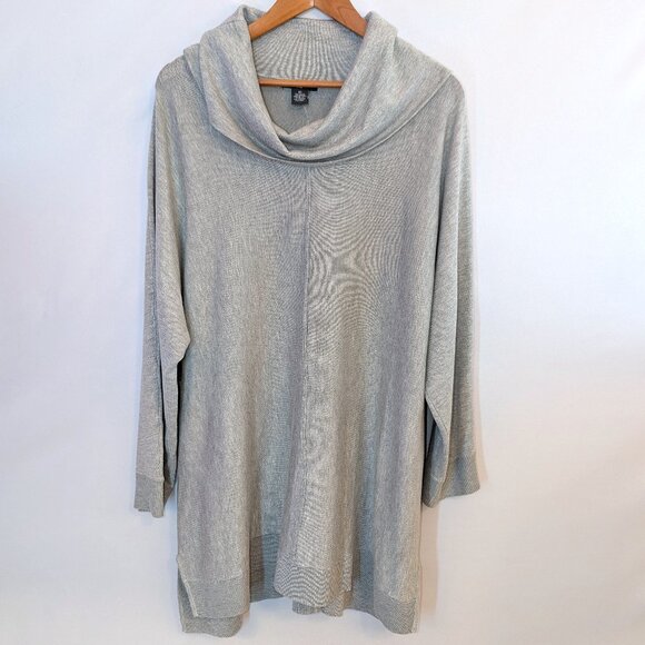 NWT Chelsea & Theodore | Lightweight Gray Cowlneck Sweater | Size 3X - Picture 1 of 10